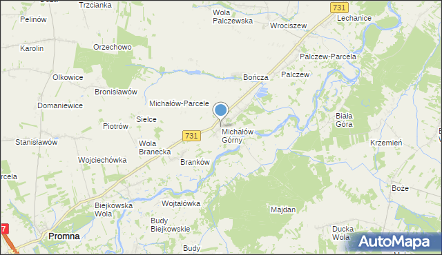 mapa Michałów Górny, Michałów Górny na mapie Targeo